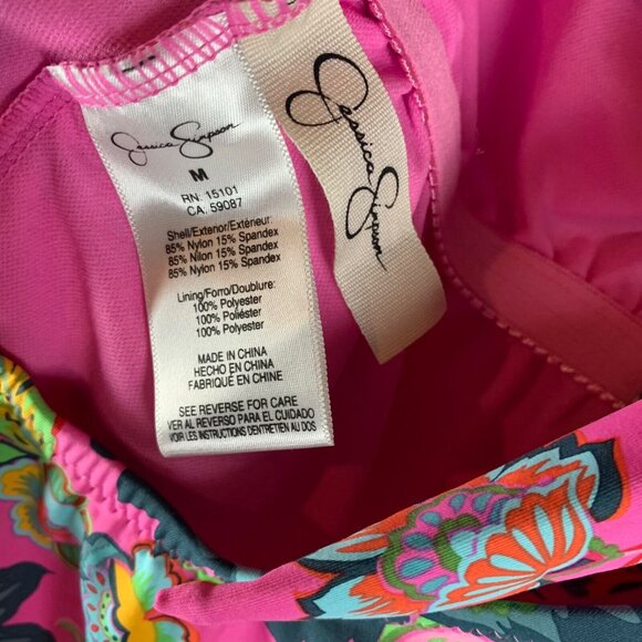 Jessica Simpson Women's Lip Gloss Rosies Bushes One-Piece Swimsuit Size M NWT - Picture 5 of 7